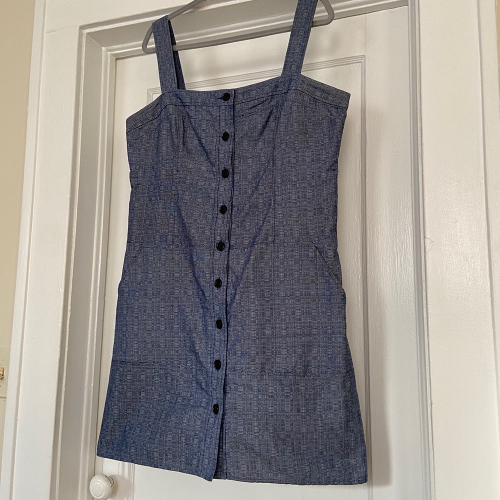 Derek Lam Chambray Button Front Dress w Pockets 16 - Picture 2 of 11